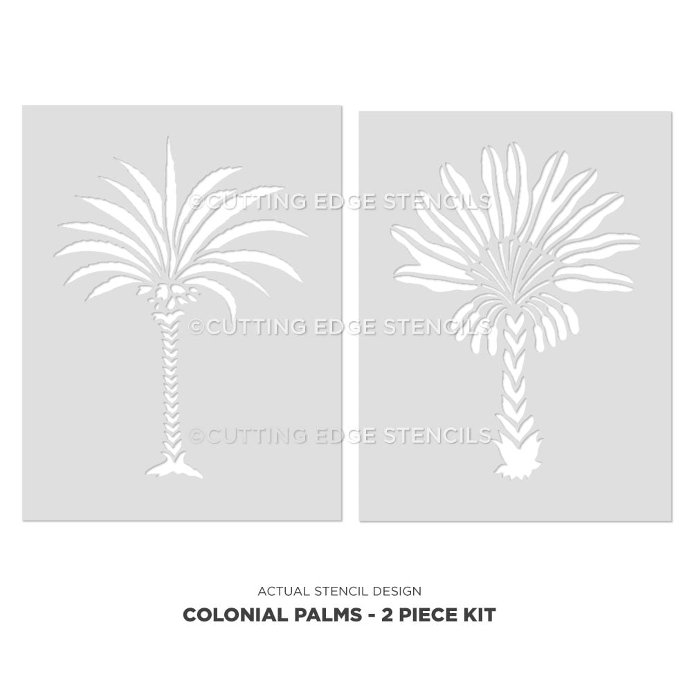 colonial palms wall stencil kit actuals