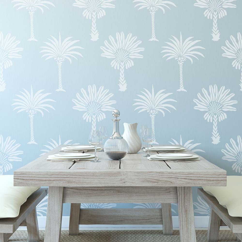 colonial palms dining room stenciled wall