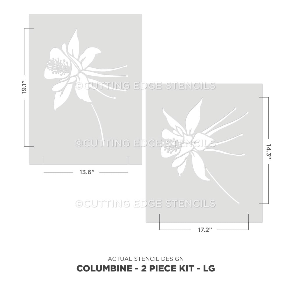 large columbine wall stencil actual stencil kit image