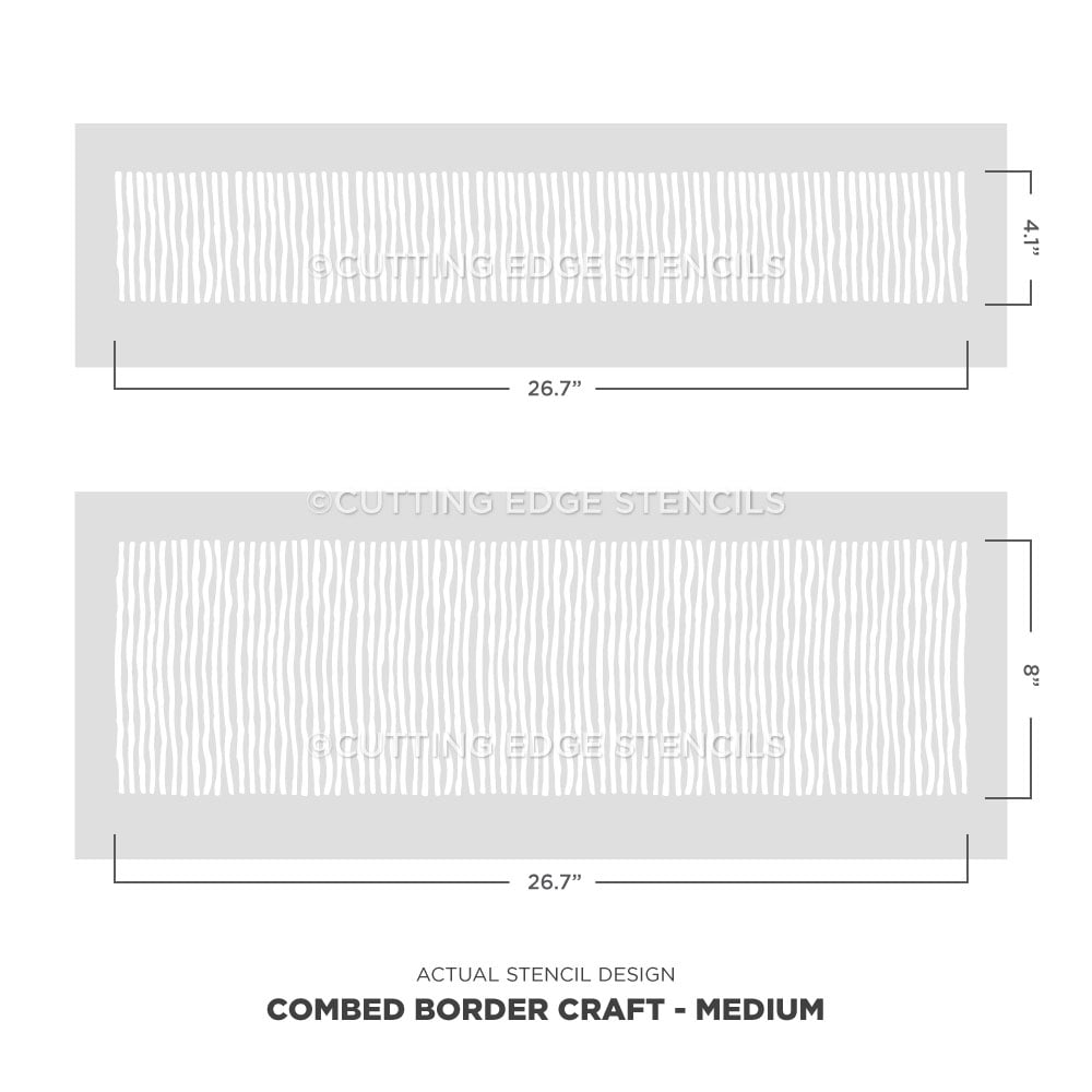 combed border wall stencil size medium actual image