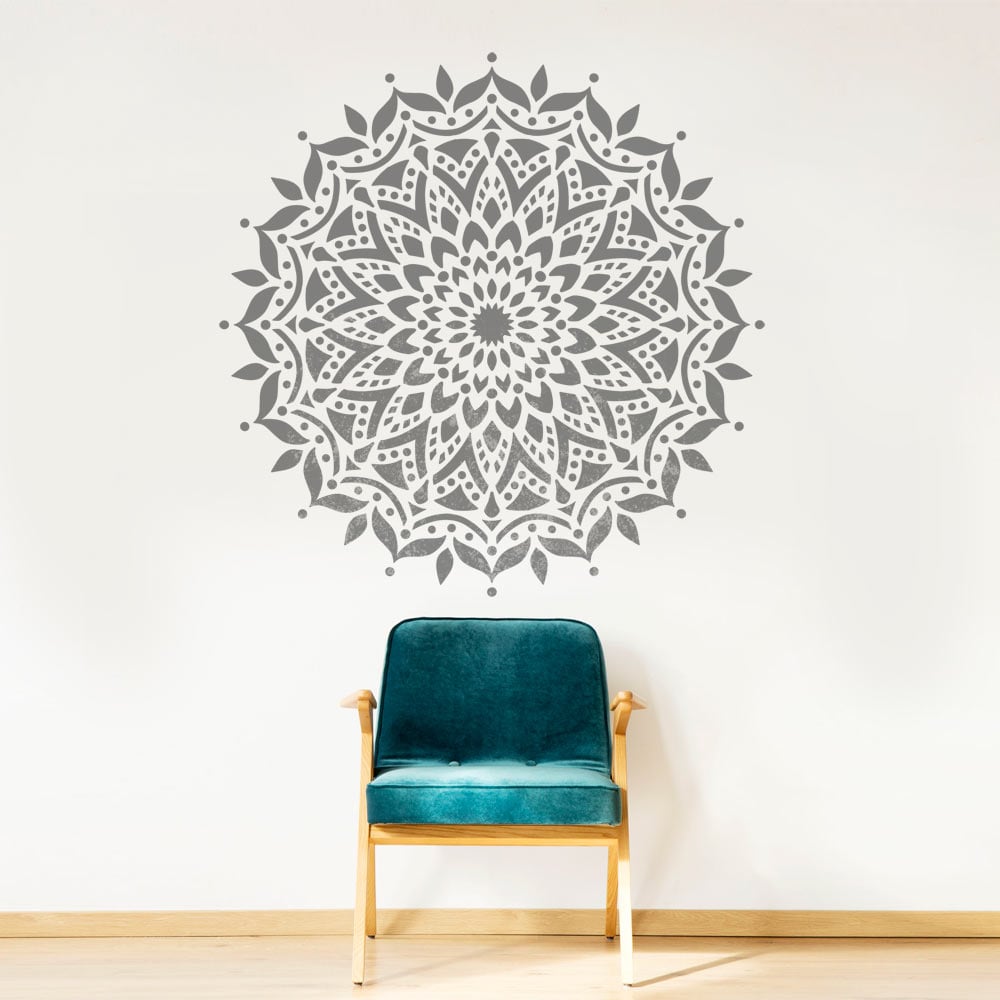 mandala stencil wall