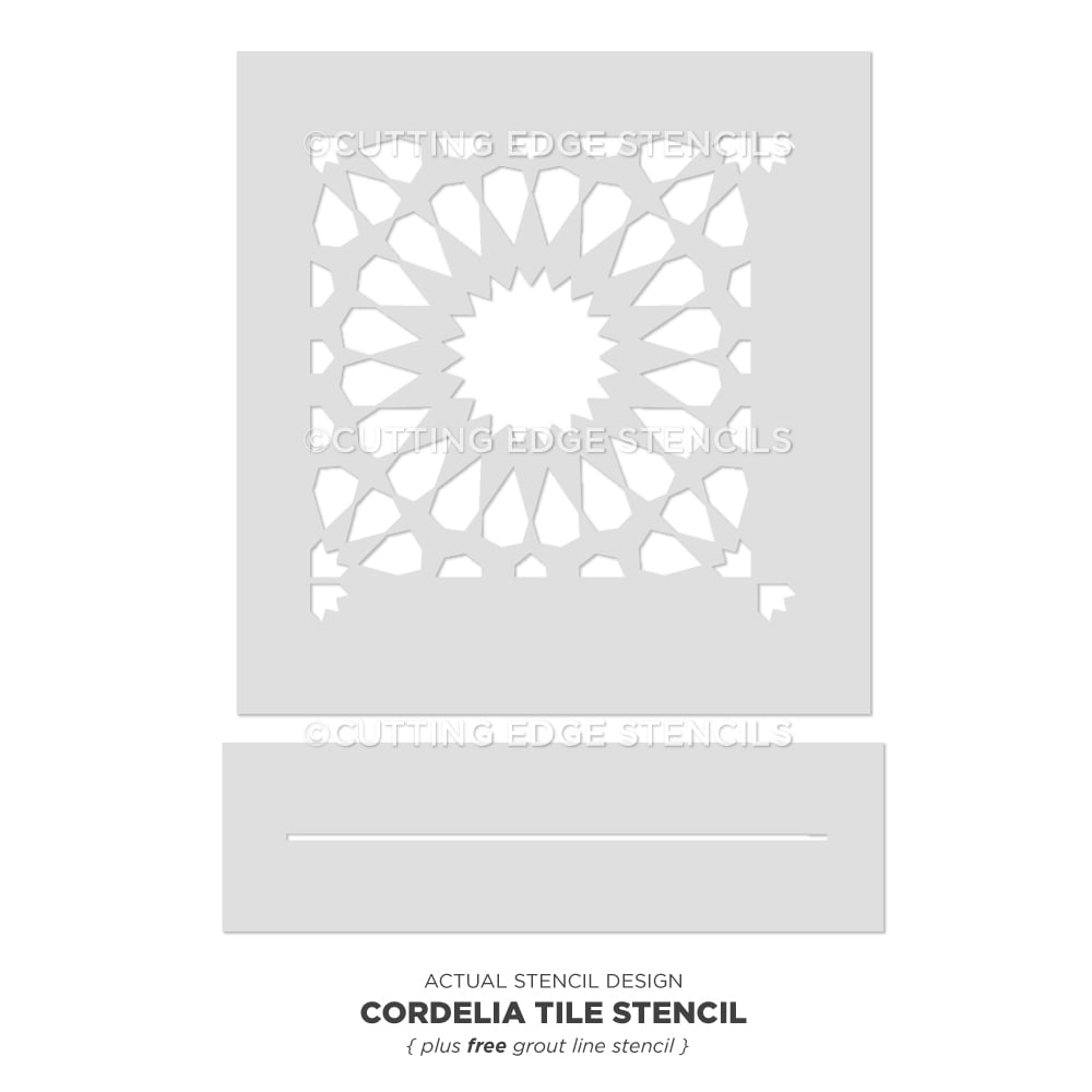 Cordelia Tile Stencil Cement Stenciling Pattern