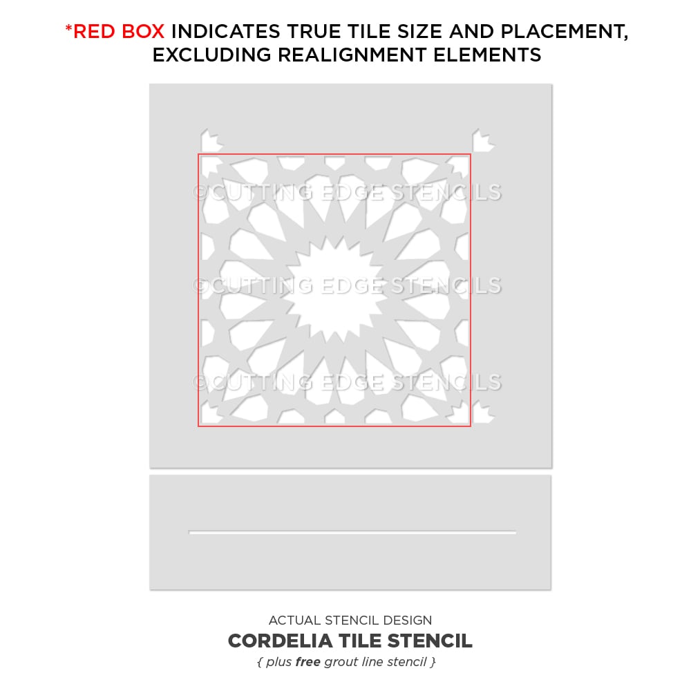 Cordelia Tile Stencil Cement Stenciling Pattern