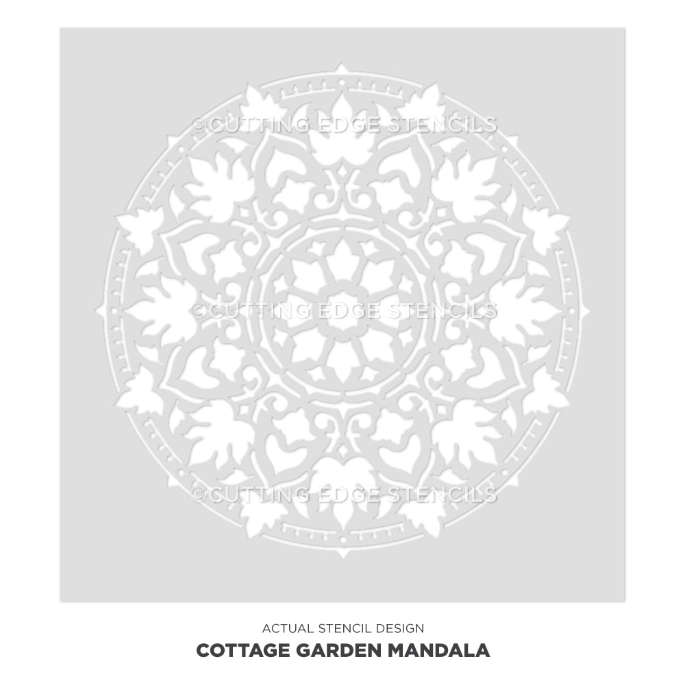 Cottage garden mandala stencil wall stencils