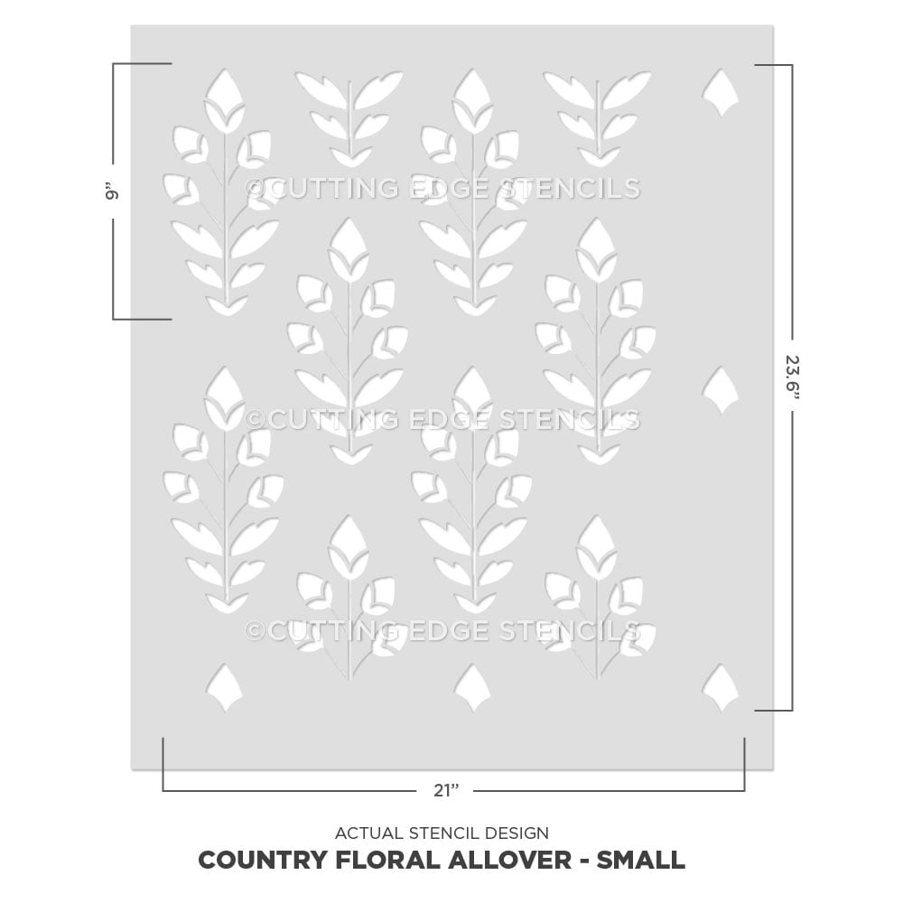 Country Floral Wall Stencil