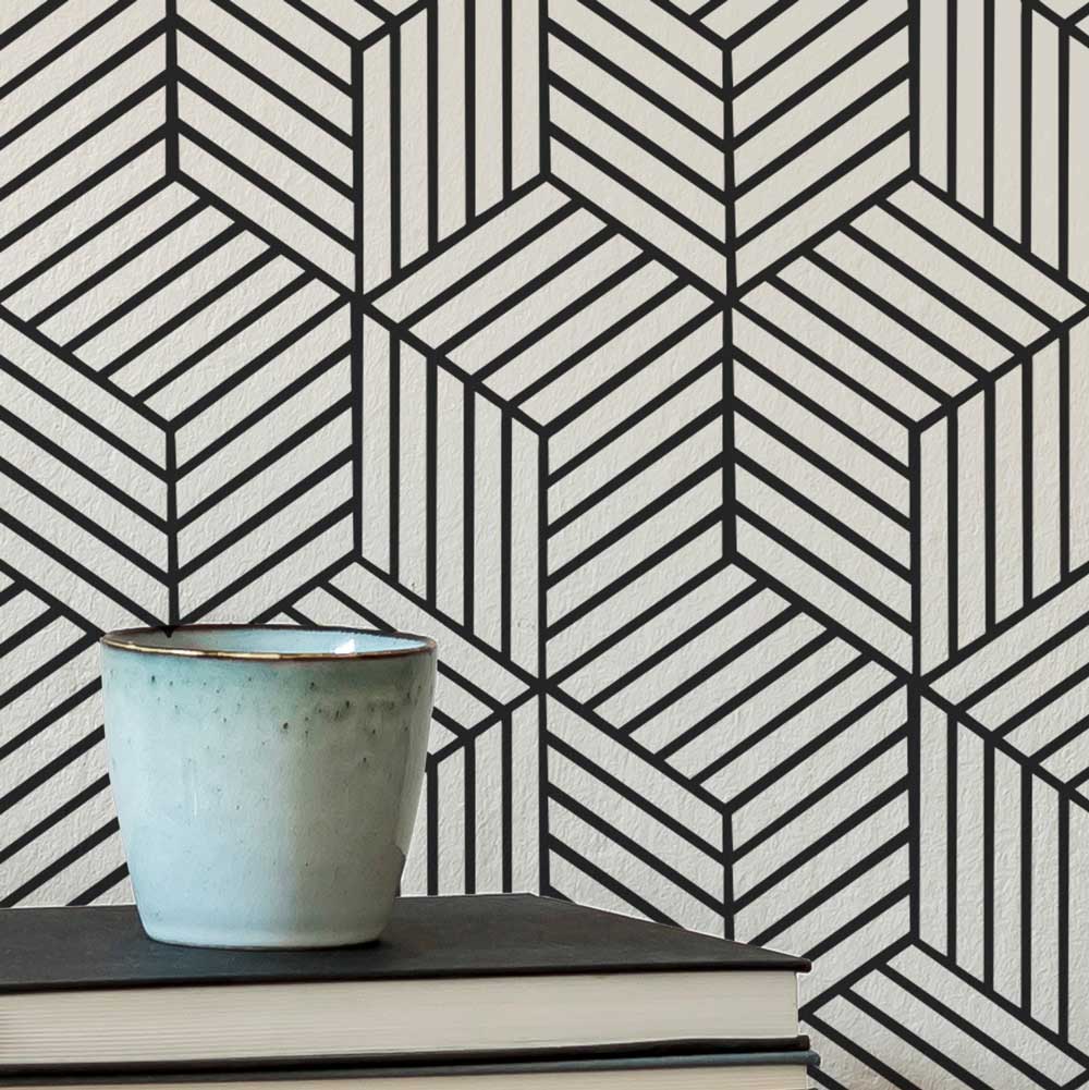 cubistic geometric wall stencil