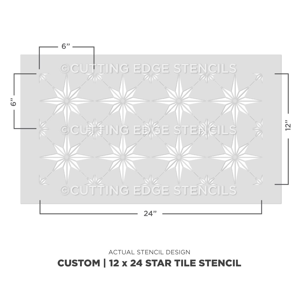 Star Tile Stencil Custom 12"x24"