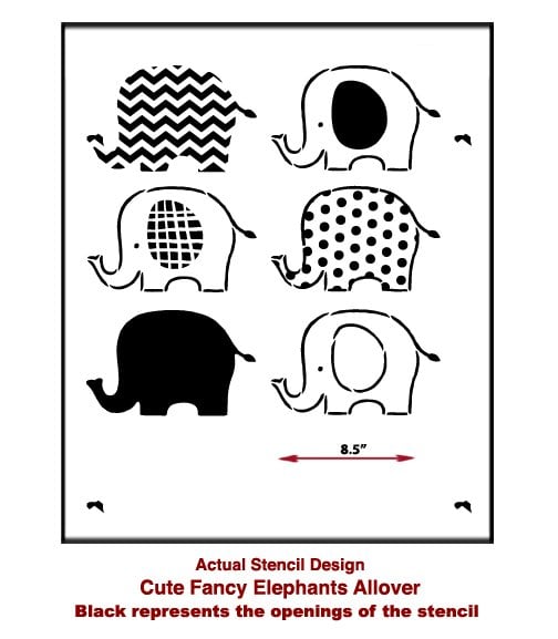 cute-fancy-elephants-allover-stencil-pattern-for-nursery