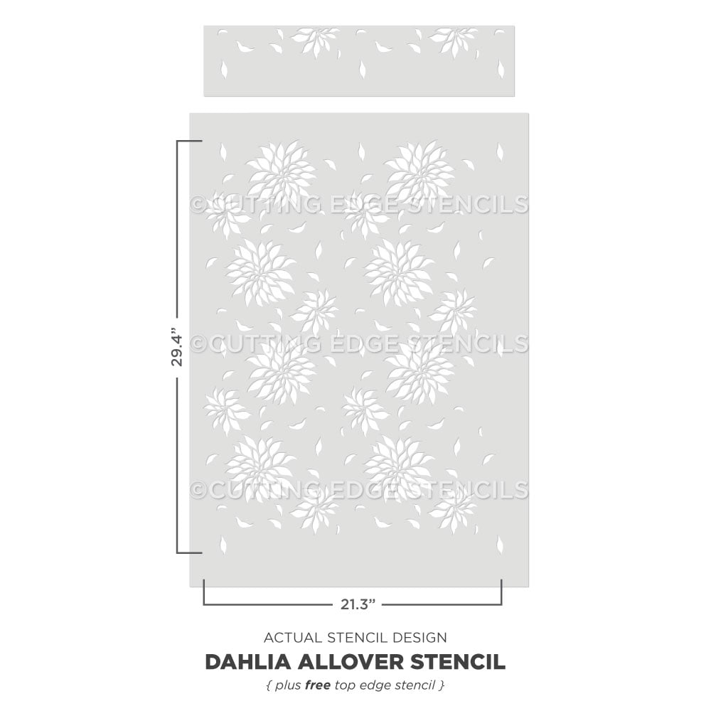 dahlia flower wall stencil