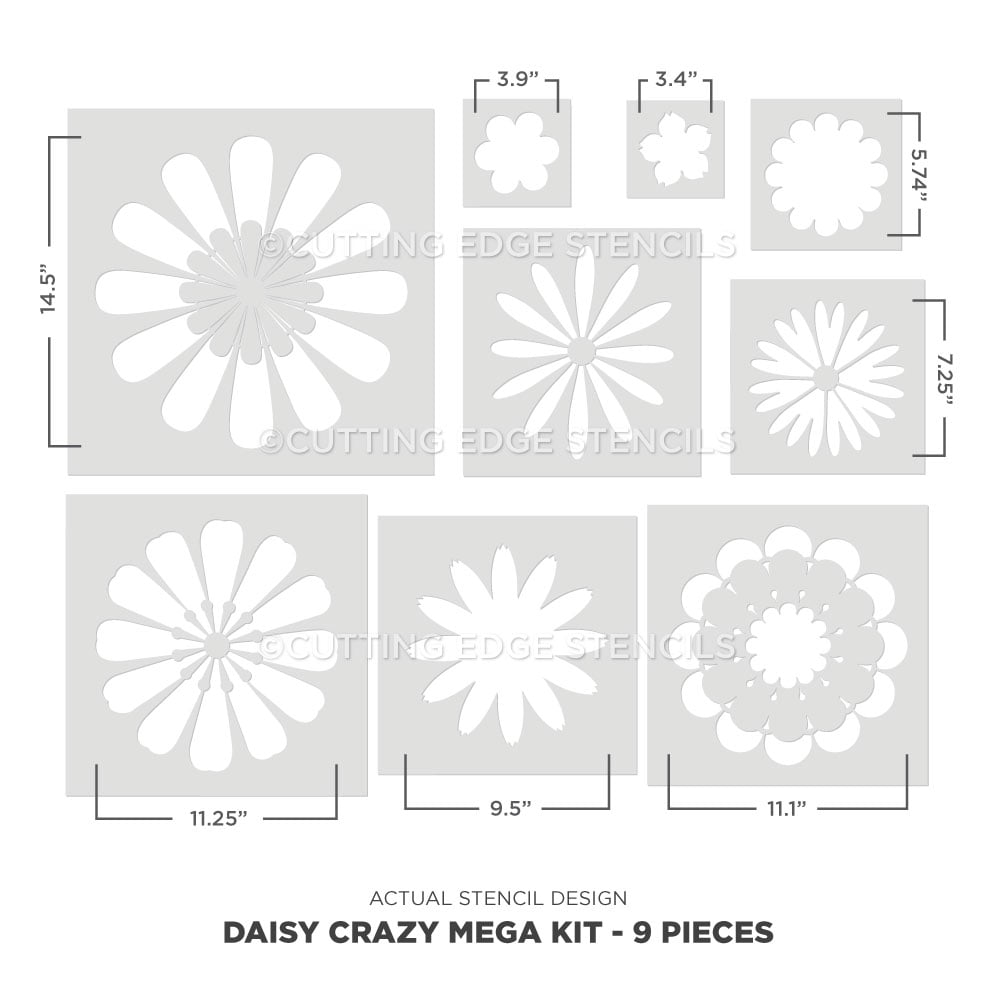 daisy crazy stencil kit design