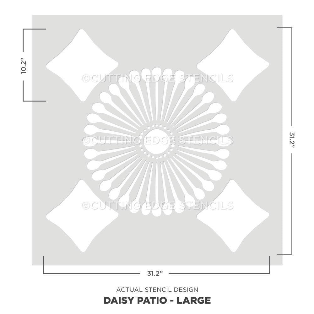 daisy patio stencil contrete tile stencil actual image