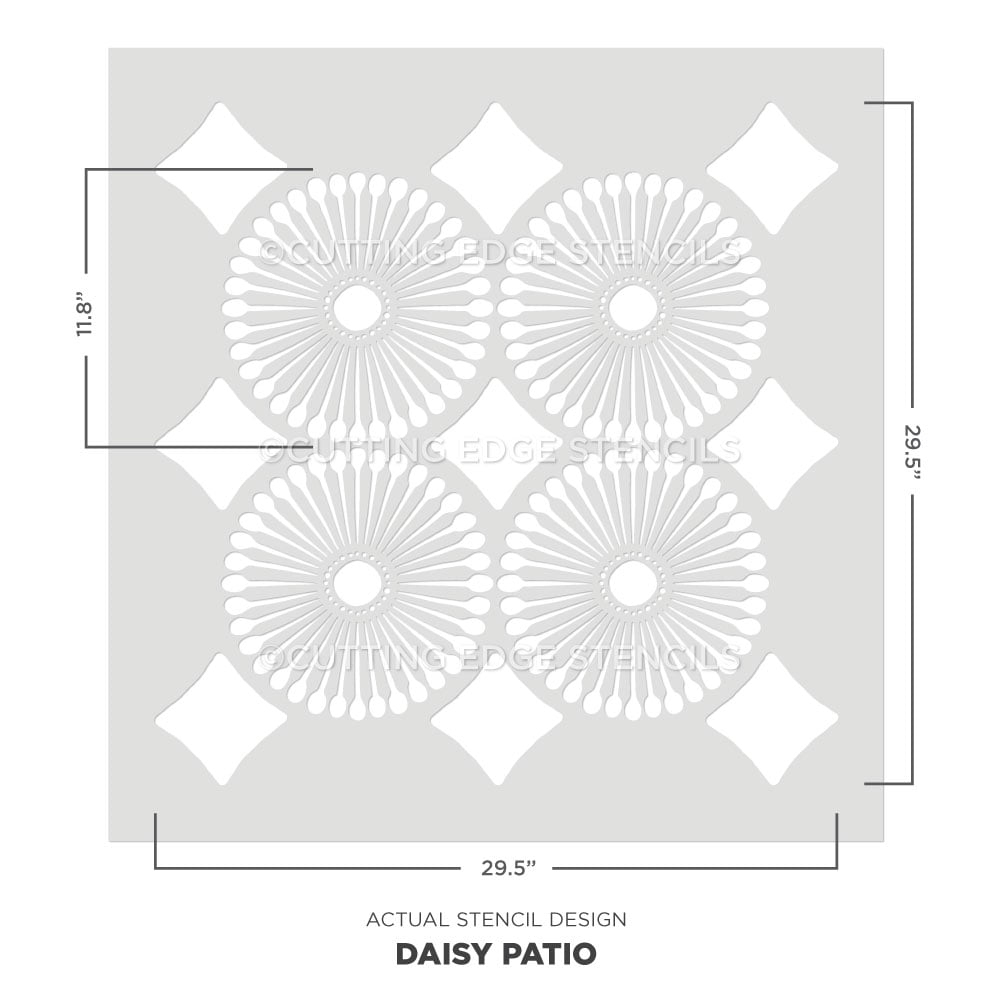 daisy patio stencil actual stencil image floral patio design