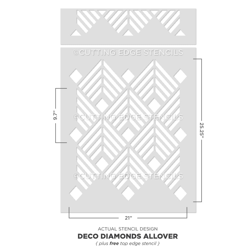 Art Deco Stencil Diamonds Wallpaper Stencil Design Actual