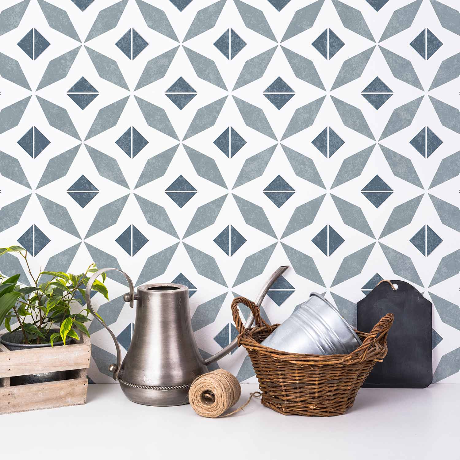 geometric tile stencil