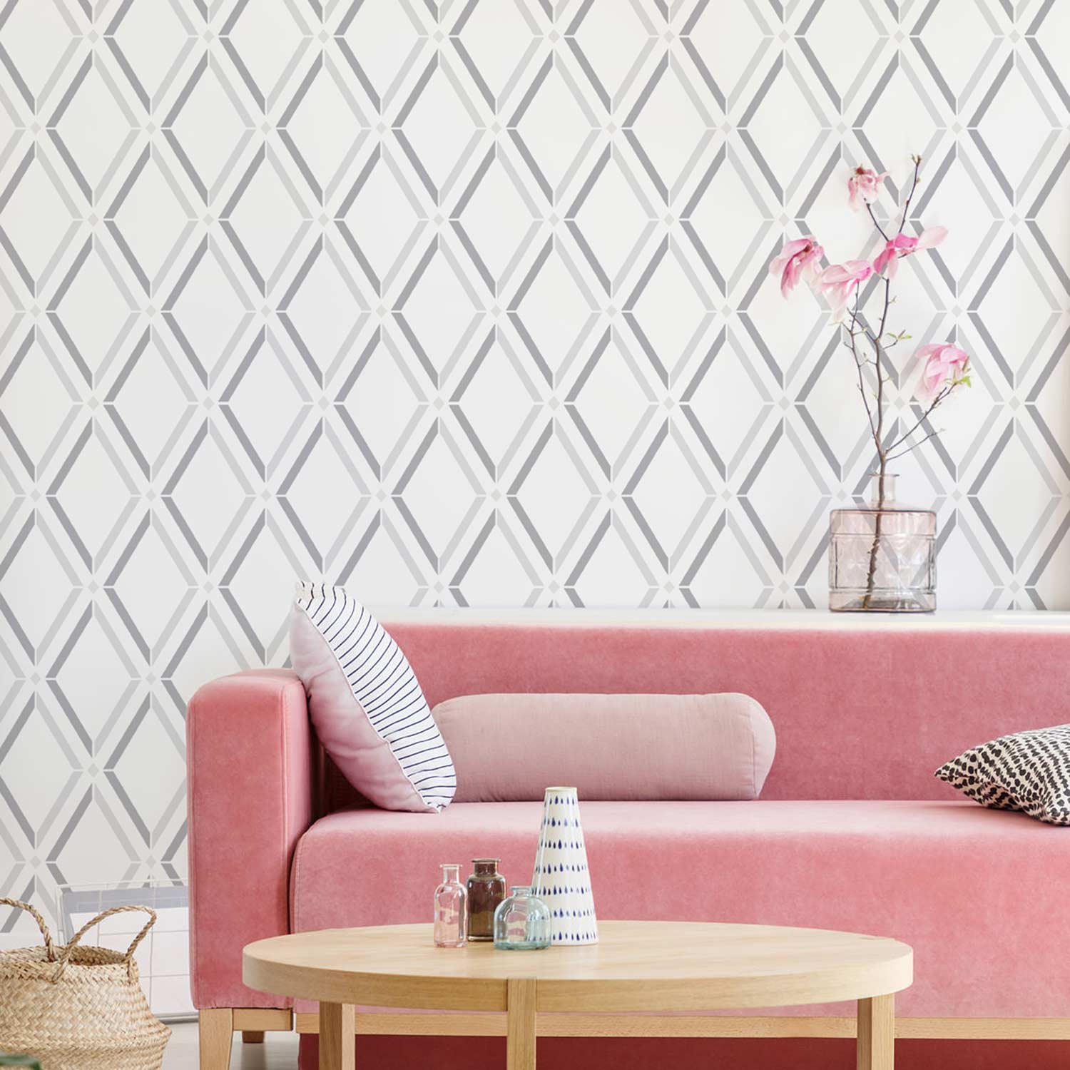 diamond trellis stencil