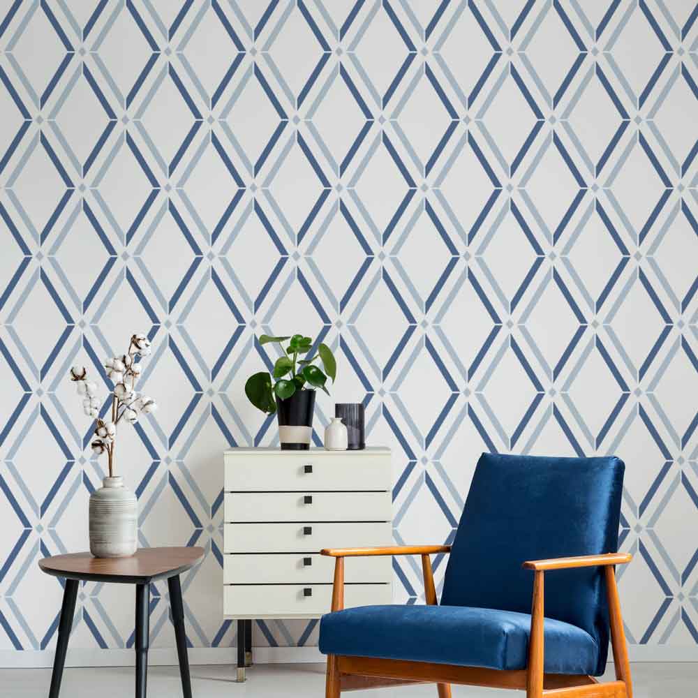 Diamond Trellis Modern Wall Stencil