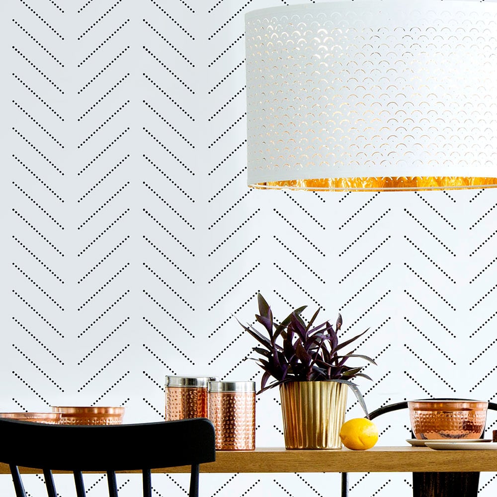 herringbone stencil for walls