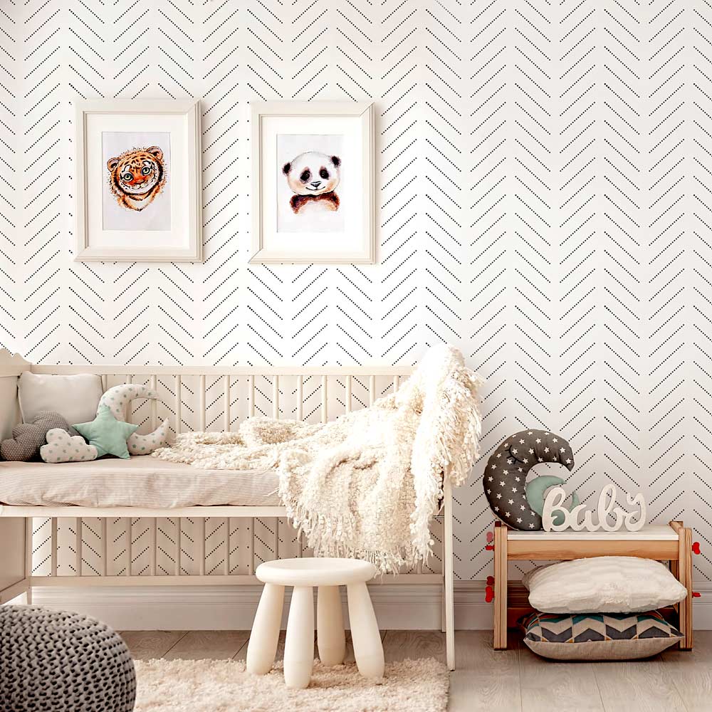 herringbone stencil for walls