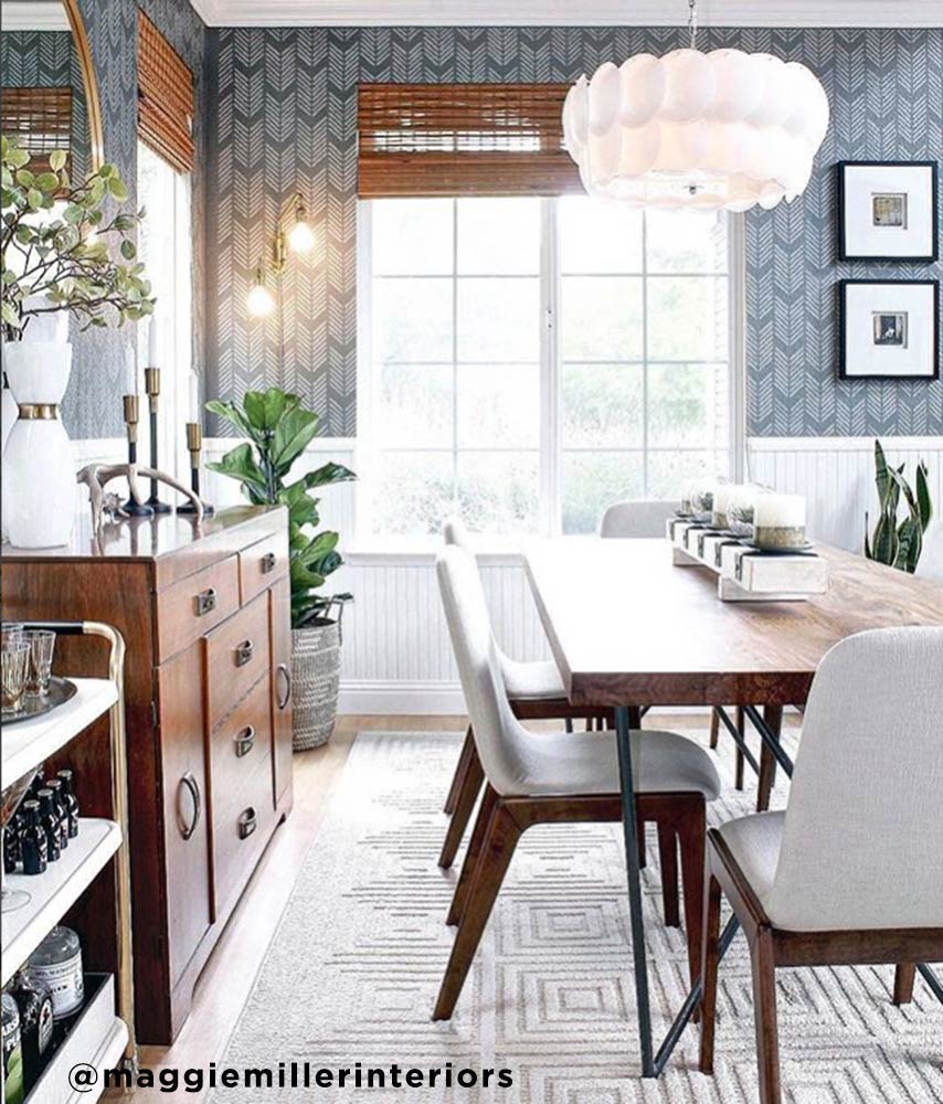 stenciled walls dining room