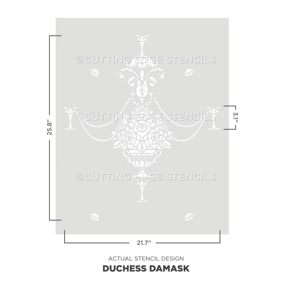 duchess damask stencil for walls