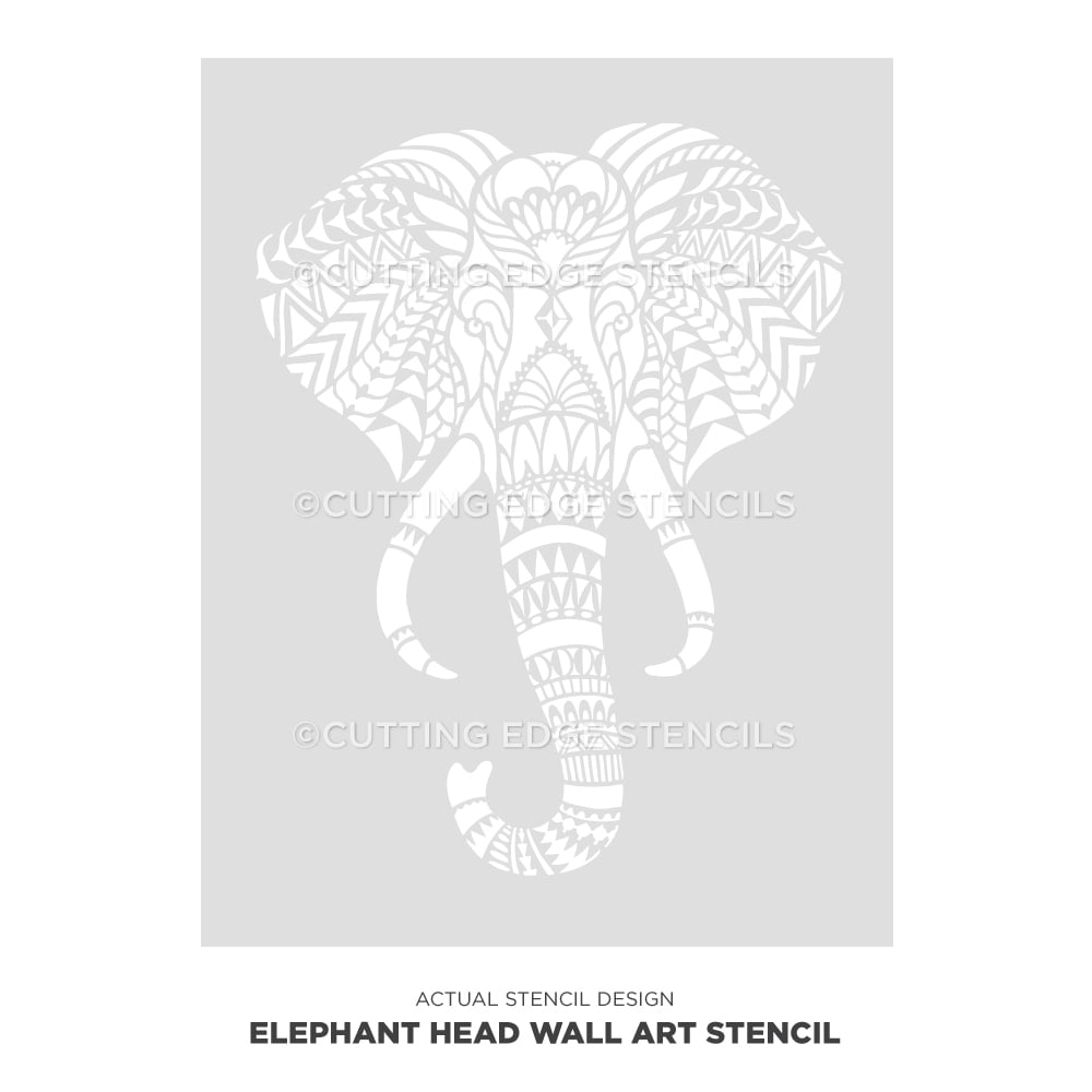 Elephant Head Wall Art Stencil Tribal Animals Stenciling