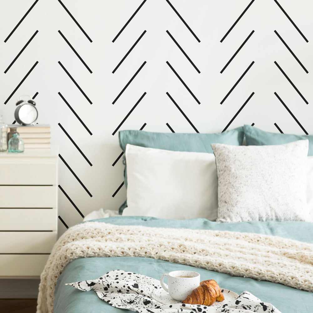 ella herringbone wall stencil