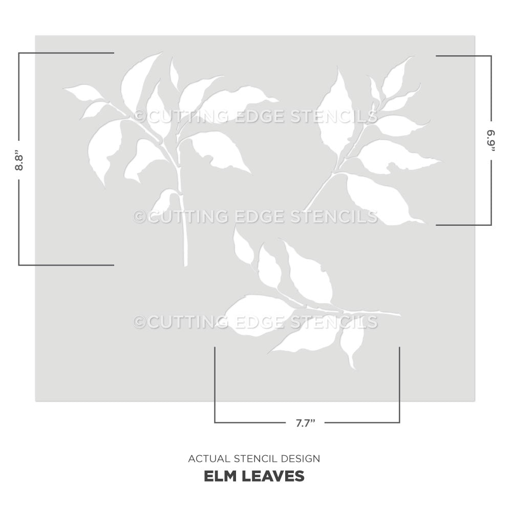 elm leaves stencil design