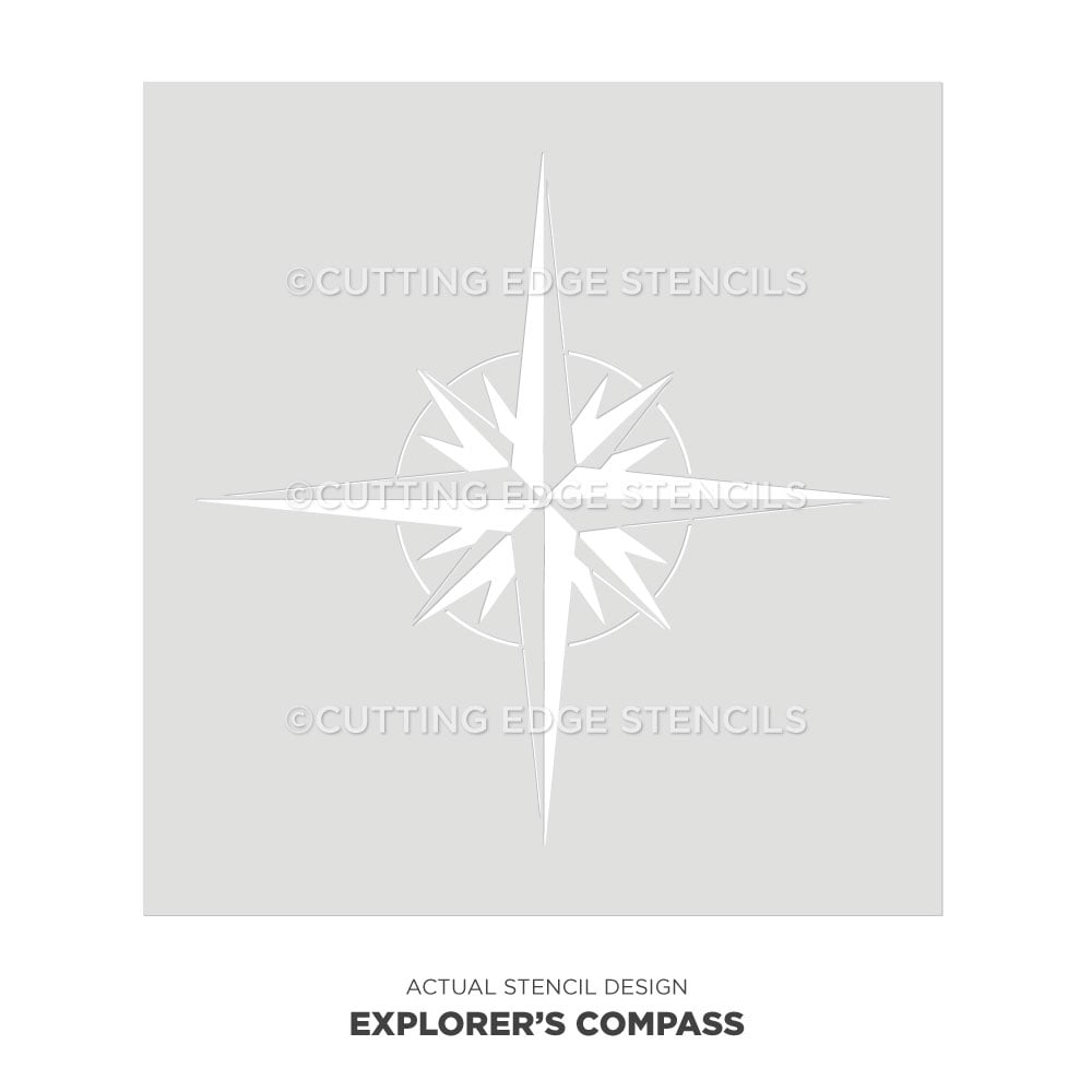 Explorer's Compass Wall Art Stencil