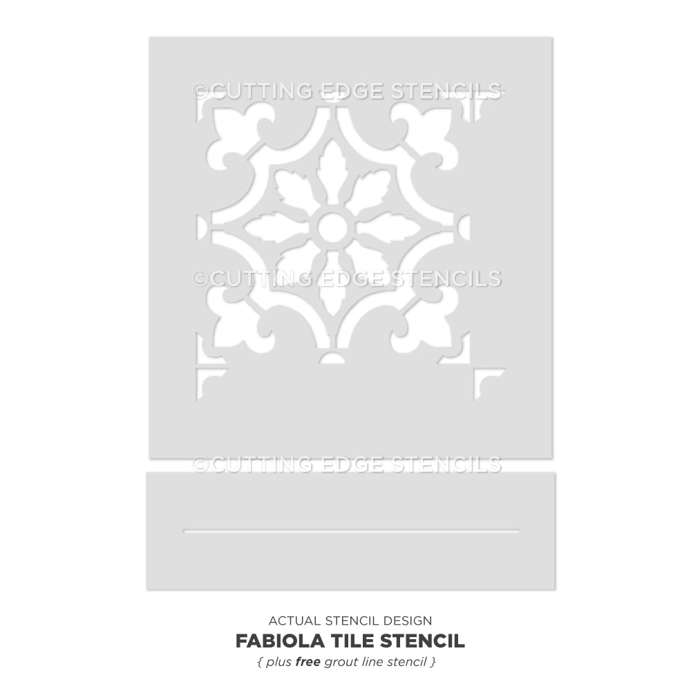 Fabiola Tile Stencil Painted Floor TIles