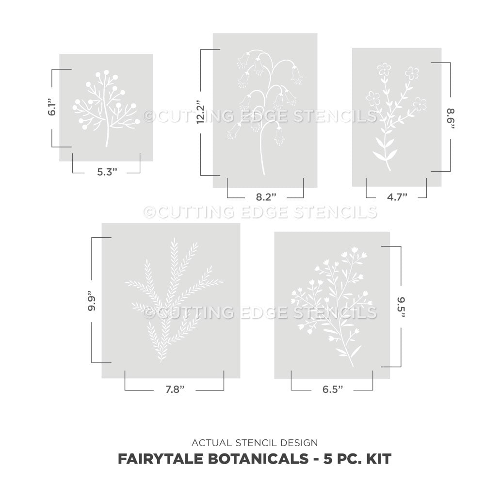 fairy botanicals wall stencil actual stencil kit image