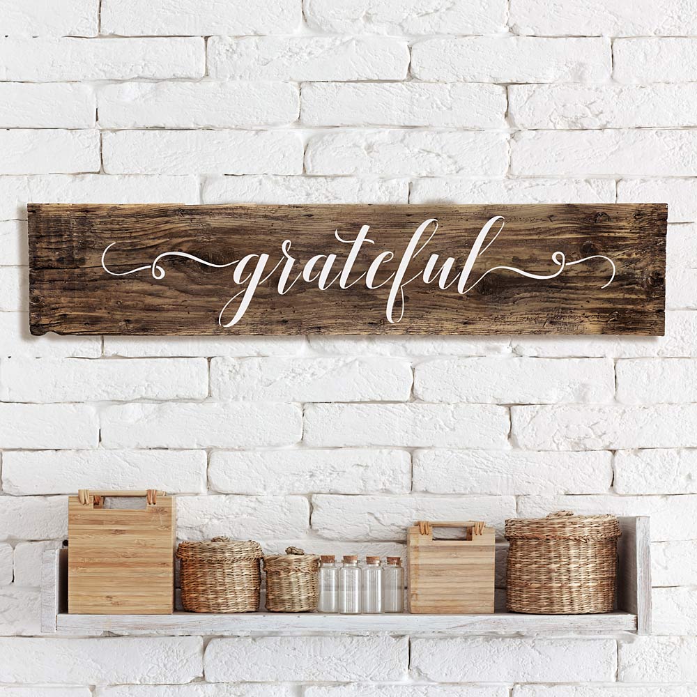 wall art stencil grateful sign thanksgiving farmhouse kitchen farm