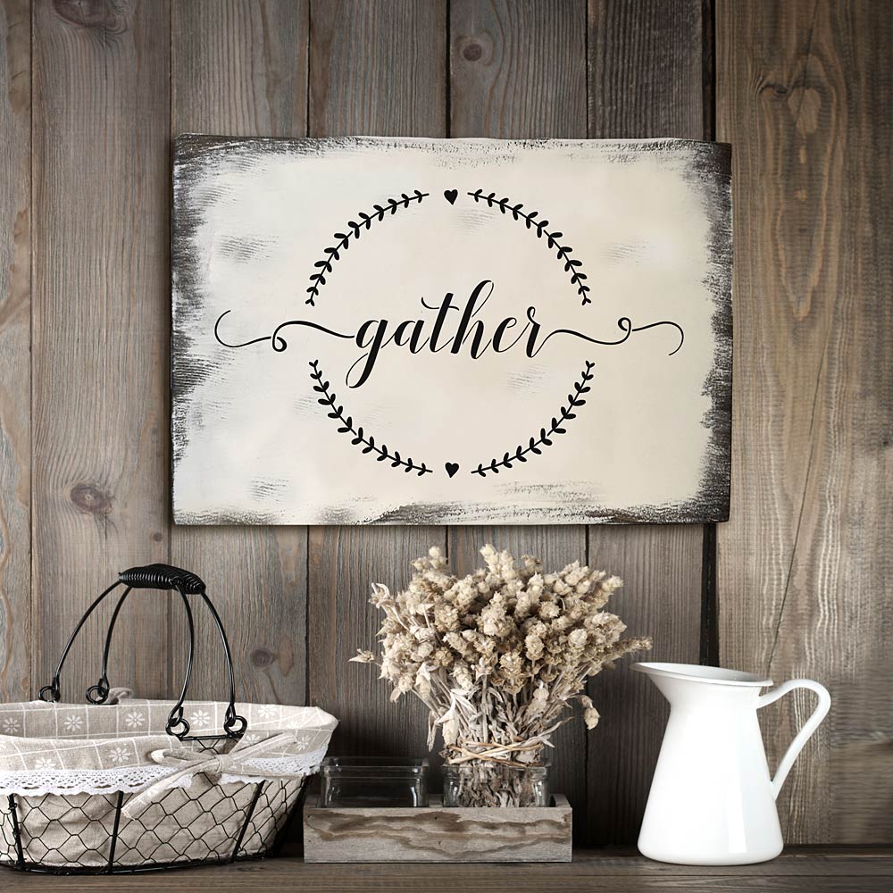 wall art stencil sign fall thanksgiving gather farm farmhouse