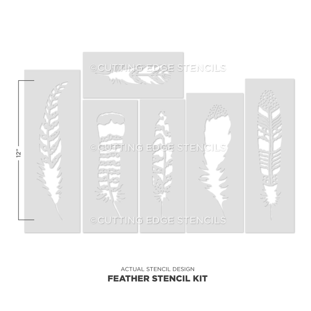 feather stencils