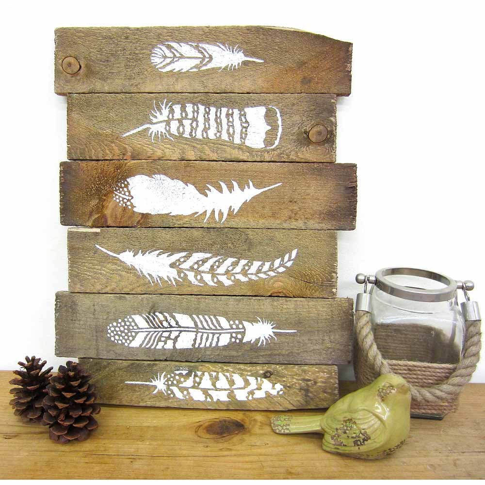 feathers stencils craft design