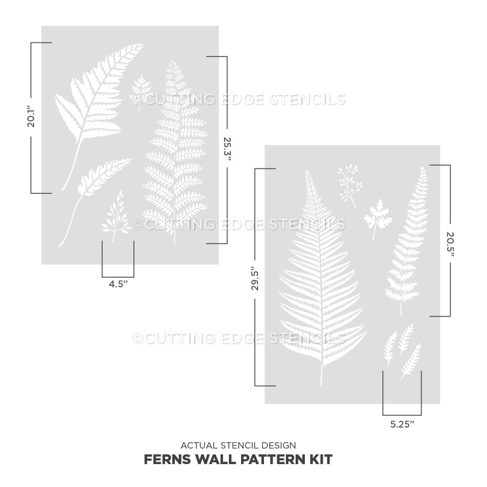 ferns wall pattern kit actual image