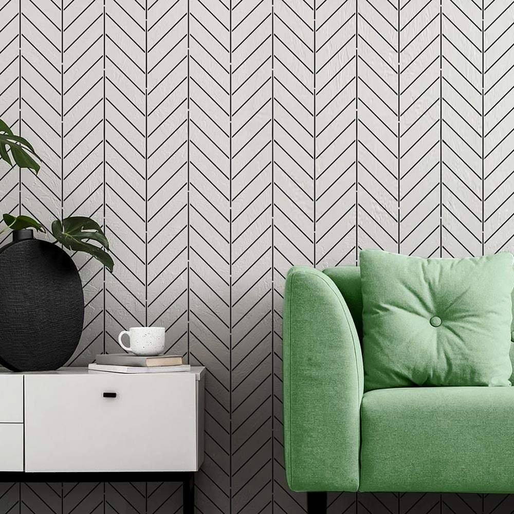 herringbone chevron stencil for walls