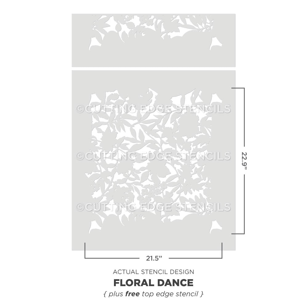 floral dance stencil for walls