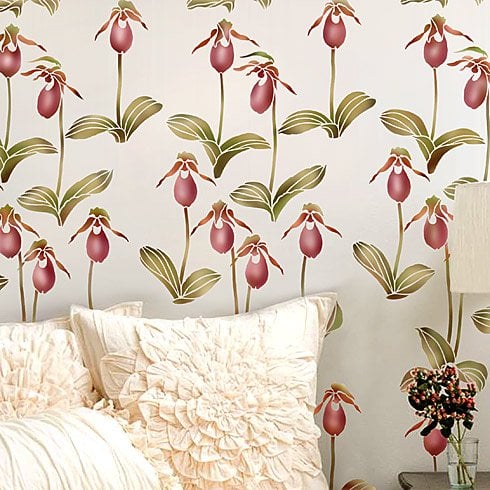 floral-wall-pattern-stencil-orchids