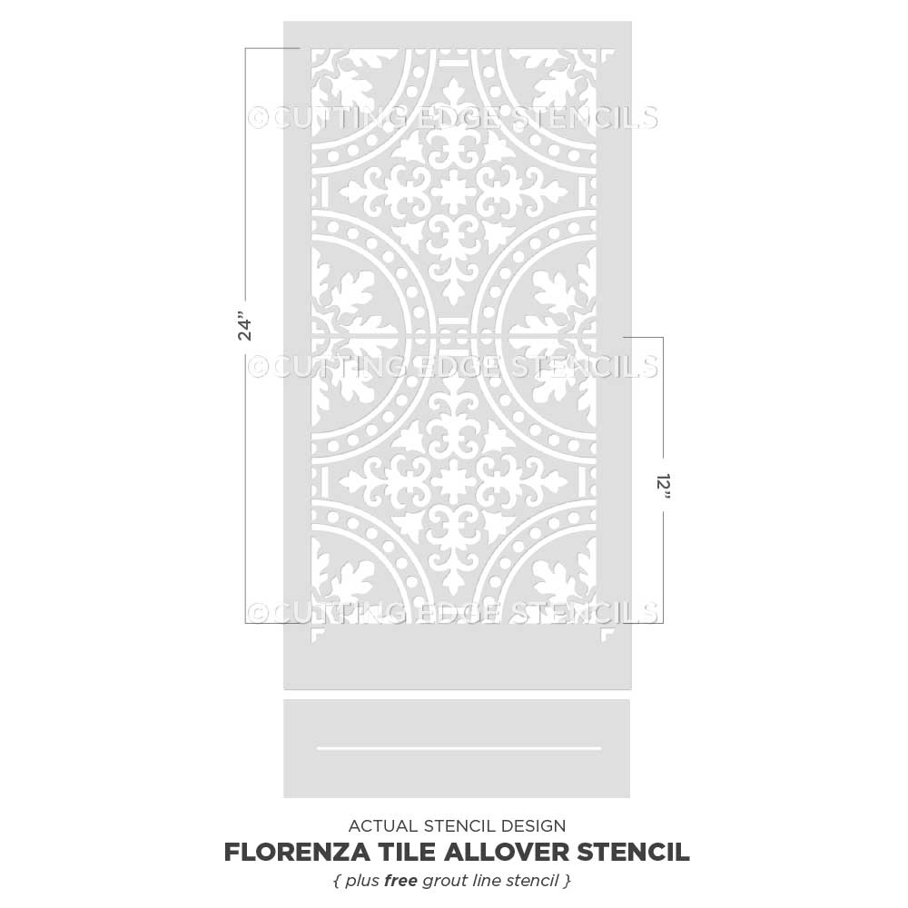 Florenza Tile Stencil Size: Medium