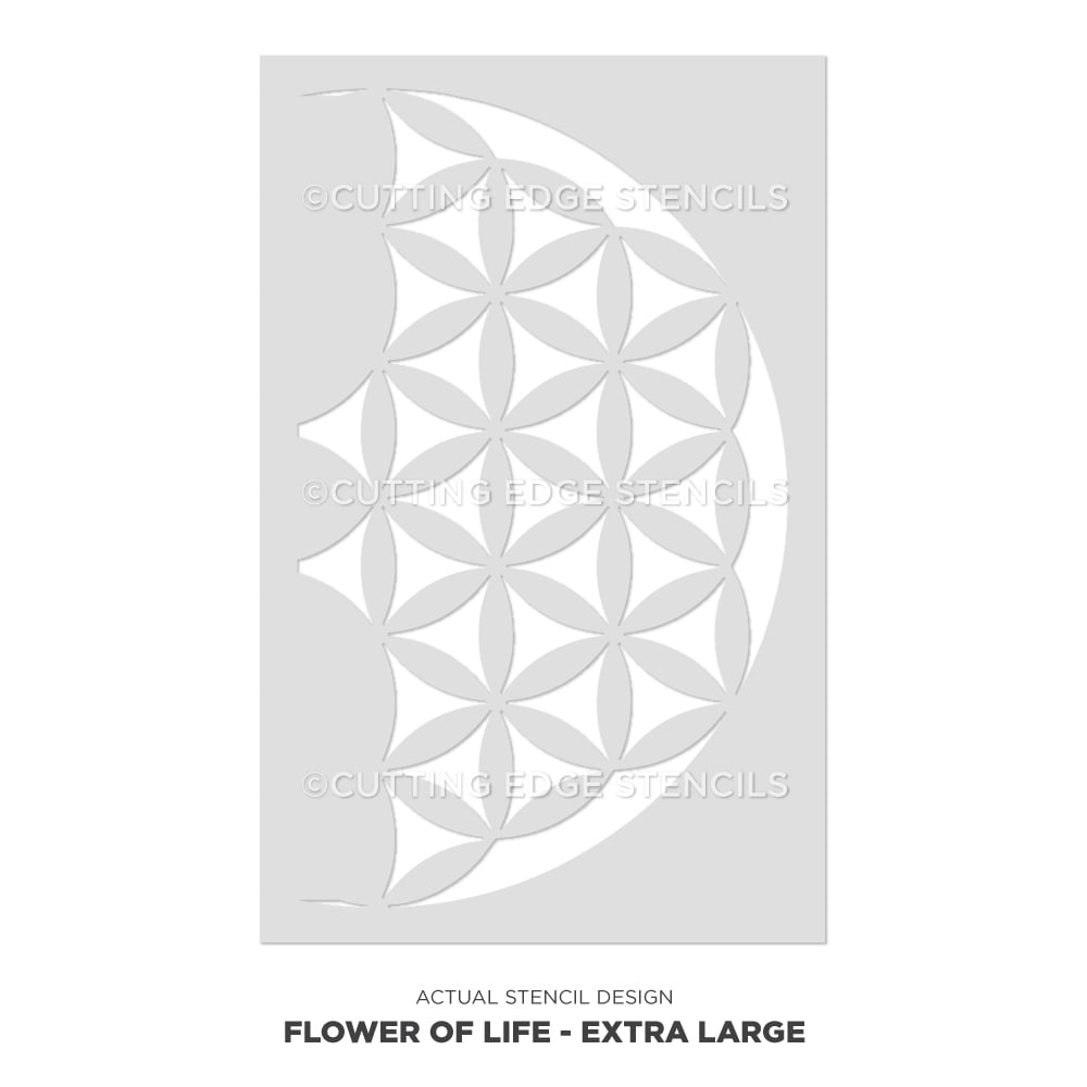 Flower Of Life Mandala Stencil Half Actual