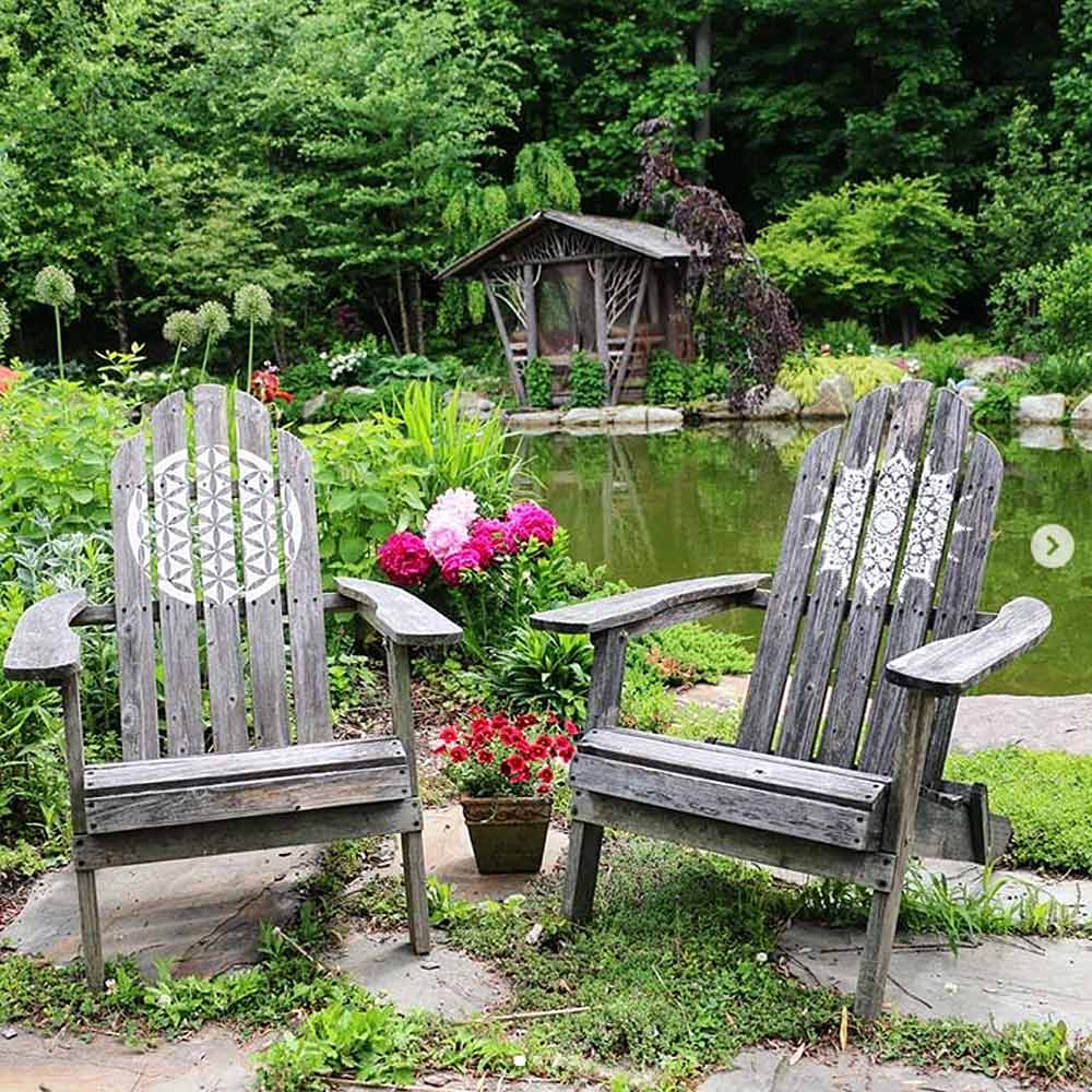 stenciled adirondack chairs