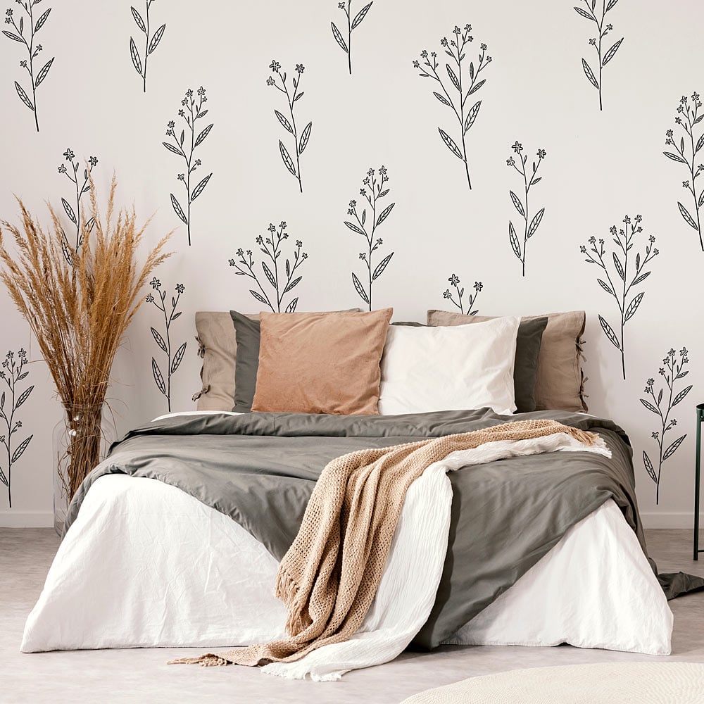 floral wallpaper stencil farmhouse decor