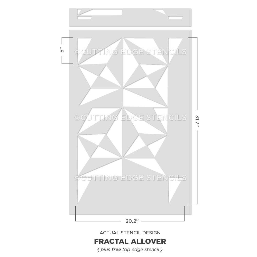 grey and white fractal triangle stencil actual image