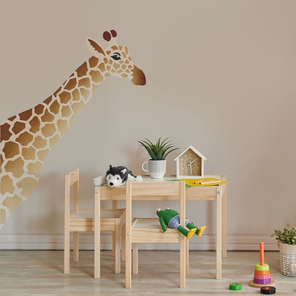 giraffe neck wall stencil safari stencil nursery design kids room 