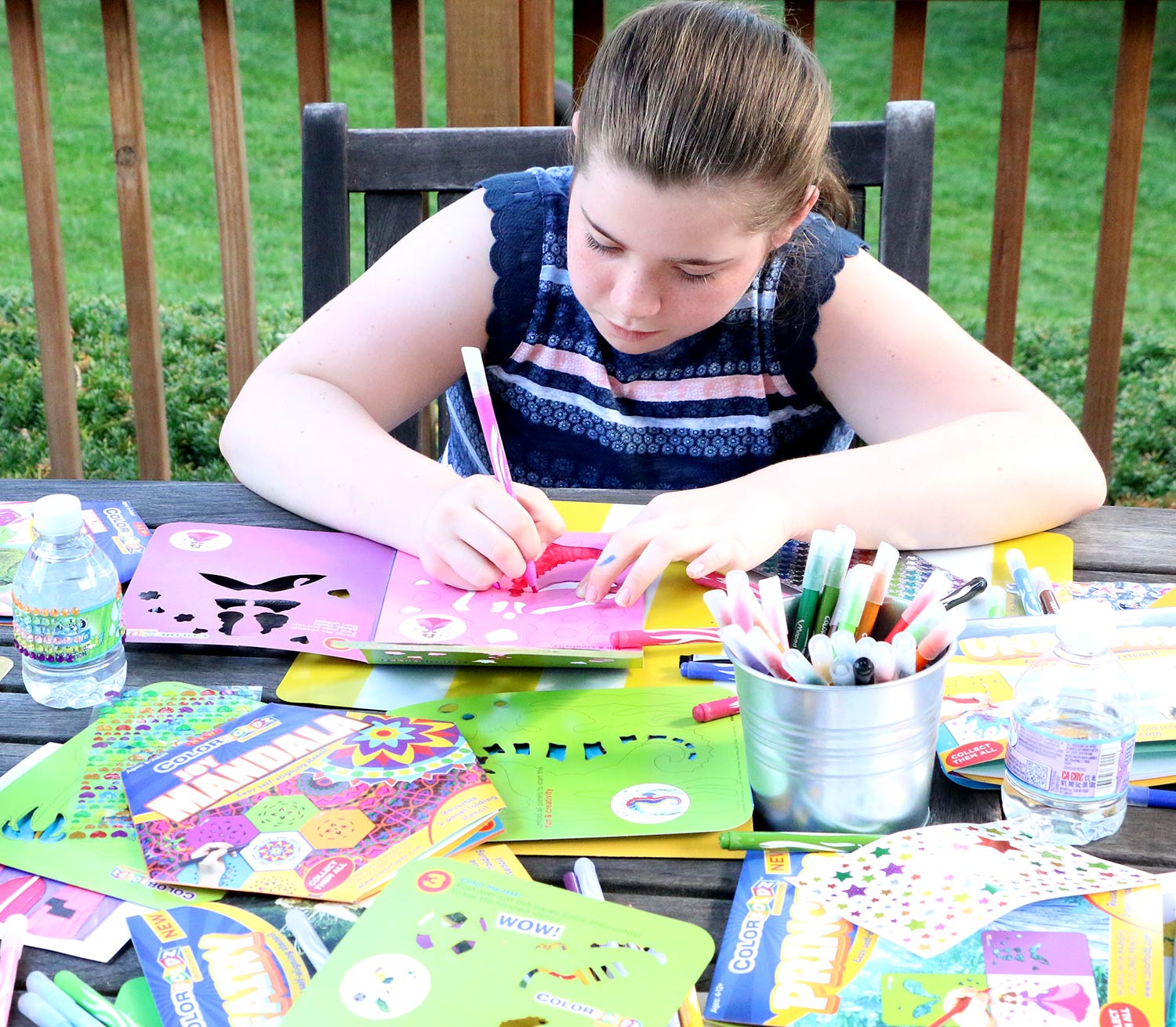 girl stenciling