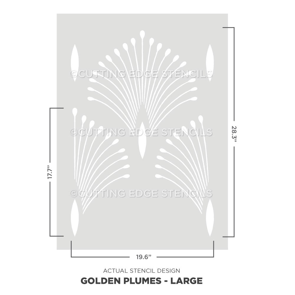 stencil design actual stencil image golden plumes large