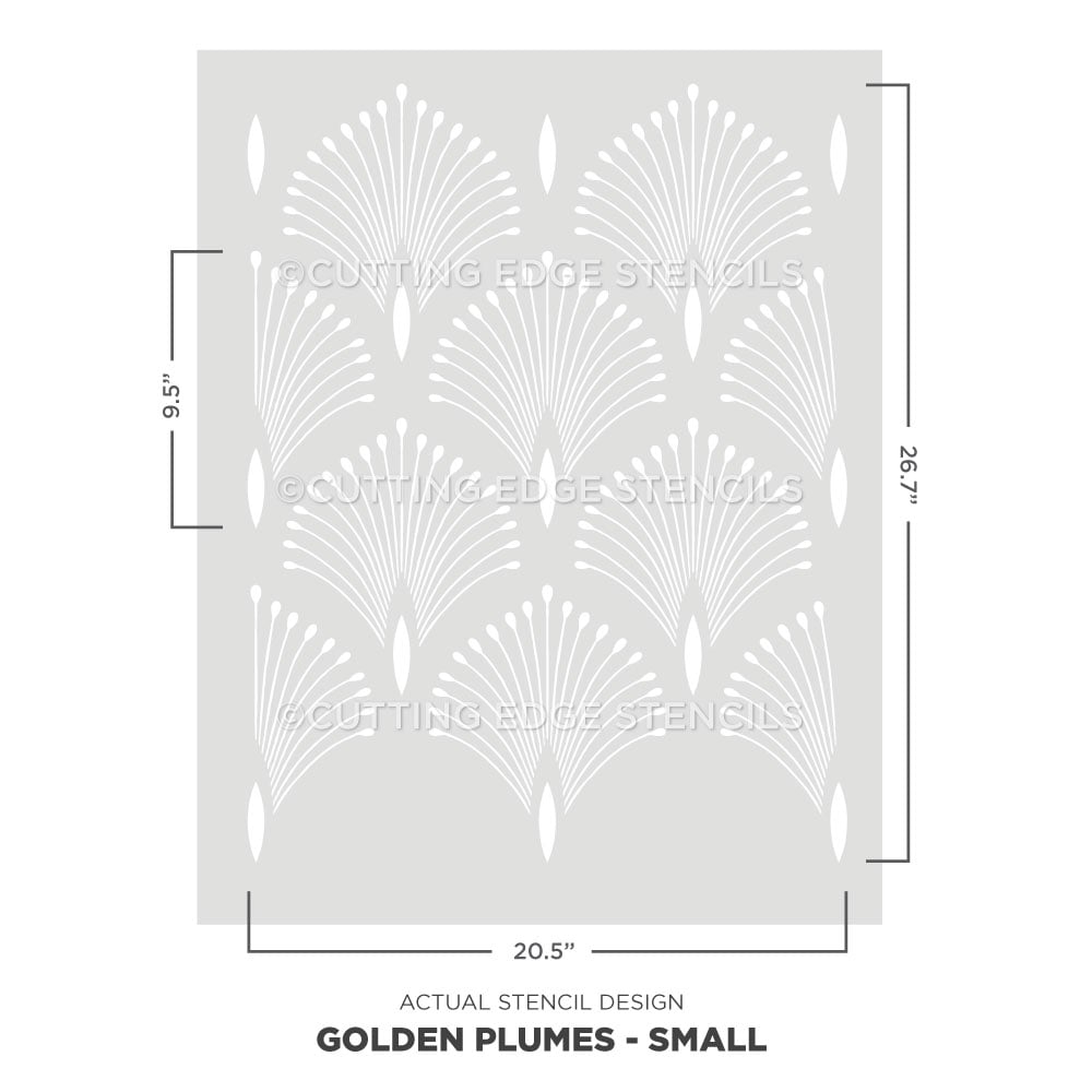 golden plumes small stencil design actual stencil image