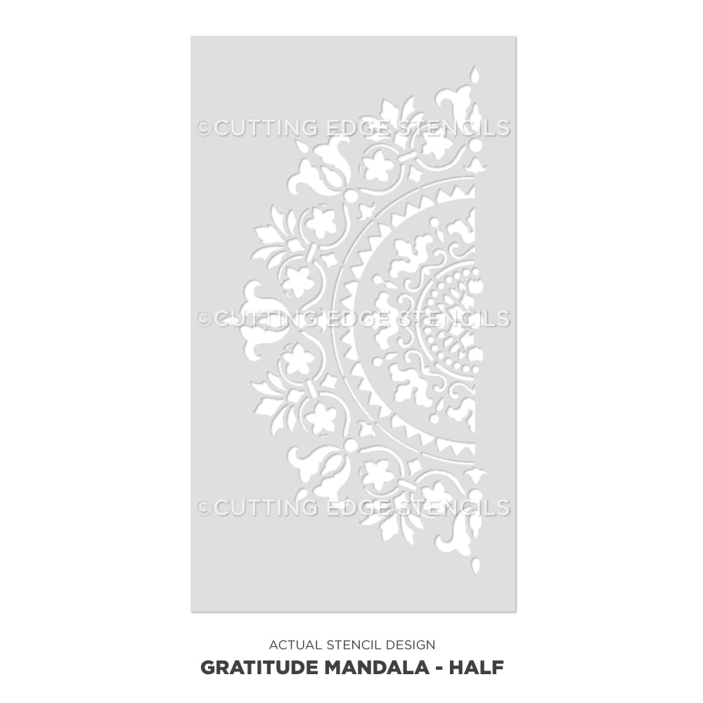 Gratitude mandala stencils stencil mandalas half medallion design for walls and ceilings