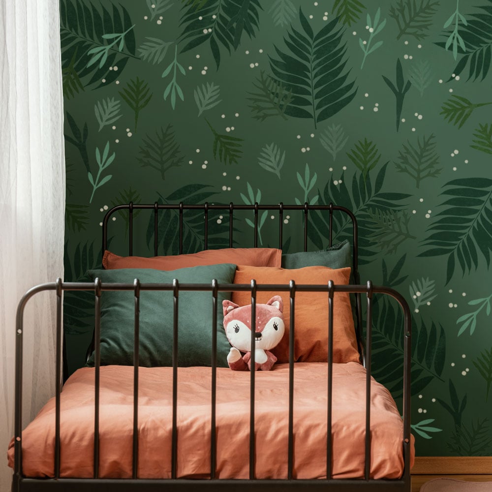 green foliage bedroom wall stencil kit