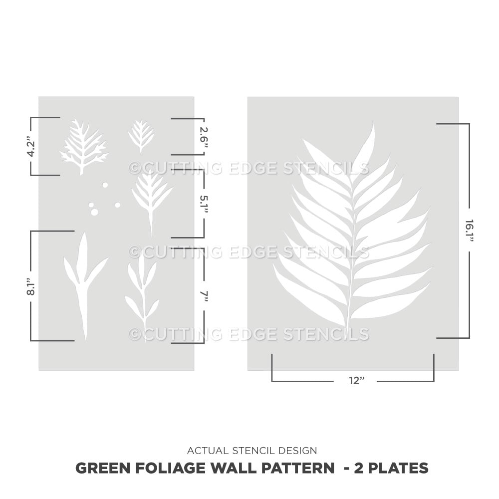 green foliage wall stencil kit actual stencil image